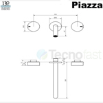 Grifería Lavatorio Piazza Lounge Steel 22603st C. Cerámico