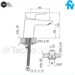 Griferia De Lavatorio Monocomando Cromo Fv Puelo 181/b5