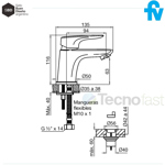 Griferia Fv Jana Monocomando Baño Lavatorio 181/M1