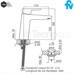 Griferia Monocomando Lavatorio Fv Linea Puelo 181.01/b5 Cr