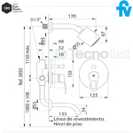 Griferia Monocomando Ducha Bañera Fv Arizona 0106/b1 Baño