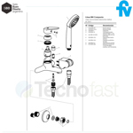 Griferia Ducha Y Bañera Exterior Fv Compacta 0310/m4 Cromo