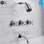 Juego Kit Griferia Baño Fv Newport 0900.03/b2p Cr Completo