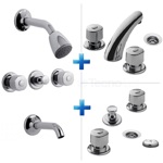 Combo Baño Grifería Fv Arizona Kit Ducha Lavatorio Bidet