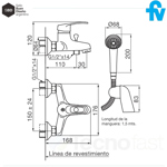 Griferia Ducha Fv 0310/b1 Arizona Monocomando Exterior