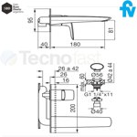 Griferia Fv Epuyén Lavatorio Pared Monocomando negro 0206/L2