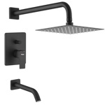 Grifería Baño Ducha Monocomando Embutir Piazza Arq Negro