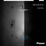Grifería Baño Ducha Monocomando Embutir Piazza Arq Negro
