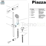 Duchador De Mano Flor Ducha Barral Kit Flexible Piazza D5002