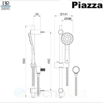 Duchador De Mano Flor Ducha Barral Kit Flexible Piazza D5002