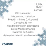 Griferia Bidet Monocomando Hydros 405411 + Accesorios