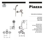 Grifera Ducha Exterior Para Bañera Piazza Domani 10608 Cromo