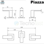 Grifería Bidet Piazza Level C/ Transferencia Cierre Cerámico