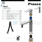 Grifería Lavatorio Monocomando Mesada Alta Piazza Next 10202