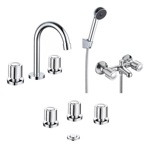 Combo Griferia Baño Hydra Viva Cromo Lavatorio Bidet Ducha