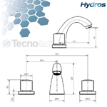 Griferia Lavatorio Hydros Canilla Baño Viva Cromo Metal