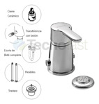 Griferia Bidet Monocomando Bide Baño Piazza Emblem Cromo