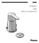 Griferia Bidet Monocomando Bide Baño Piazza Emblem Cromo
