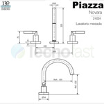 Grifería Lavatorio Canilla Baño Mesada Piazza Novara 21001 Acabado Cromado Color Plateado