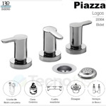 Grifería Bidet Baño C/tansf. Cerámico Piazza Logos 22304 Acabado Cromado Color Plateado