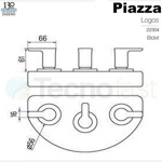 Grifería Bidet Baño C/tansf. Cerámico Piazza Logos 22304 Acabado Cromado Color Plateado