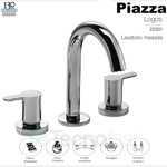 Grifería Lavatorio Mesada Piazza Logos Cierre Cerámico Baño