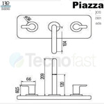 Grifería Lavatorio Mesada Piazza Logos Cierre Cerámico Baño