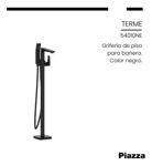 Griferia Piso Piazza Duchador Pie Bañera 54010 Negro Mate