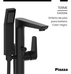 Griferia Piso Piazza Duchador Pie Bañera 54010 Negro Mate