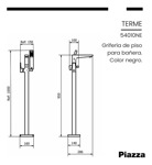 Griferia Piso Piazza Duchador Pie Bañera 54010 Negro Mate