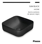 Lavatorio Bacha Black Baño Apoyo Pileta Piazza A423 Negra Acabado Negro Satinado Color Negro