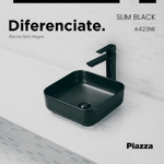 Lavatorio Bacha Black Baño Apoyo Pileta Piazza A423 Negra Acabado Negro Satinado Color Negro