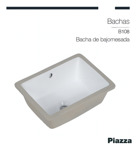 Lavatorio Bacha Baño Bajo Mesada Rectangular Piazza * Acabado Esmaltado Color Blanco