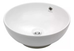 Bacha Baño Porcelana Apoyar 420x170 Redonda Con Antidesborde Acabado Esmaltado Color Blanco