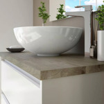 Bacha Baño Porcelana Apoyar 420x170 Redonda Con Antidesborde Acabado Esmaltado Color Blanco