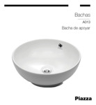Bacha Baño Porcelana Apoyar 420x170 Redonda Con Antidesborde Acabado Esmaltado Color Blanco
