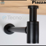 Piazza Sl400ne Sifón Descarga Desagüe Bacha Lavatorio Negro