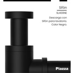Piazza Sl400ne Sifón Descarga Desagüe Bacha Lavatorio Negro
