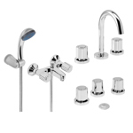 Set Kit Griferia Lavatorio Ducha Bidet Viva Hydros Piazza Color Plateado