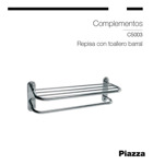 Toallero Barral Repisa Baño Estante Organizador Piazza C5003