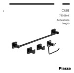 Juego Accesorios Baño Kit Set 4 Piezas Piazza Cube Negro