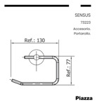 Porta Rollo Papel Baño Accesorio Metal Piazza Acero 73223 Color Cromado