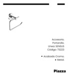 Porta Rollo Papel Baño Accesorio Metal Piazza Acero 73223 Color Cromado
