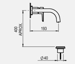 Griferia Lavatorio Pared Monocomando Hidromet Flat