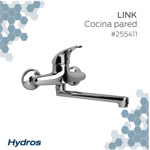 Grifo de cocina monocomando Hydros Link 255411 cromo acabado cromado