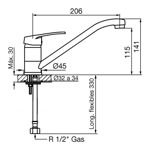 Griferia Cocina Fv 0411.01/b2 Mesada Newport Monocomando