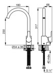 Griferia Cocina Fv Puelo Monocomando Mesada 411.04/b5 Cromo