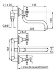 Grifería Cocina Pared FV Newport Plus 0403/B2P Cromado