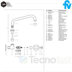 Grifo de cocina FV Allegro Canilla para Pared 0421/15