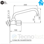 Grifo de cocina FV Allegro Canilla para Pared 0421/15